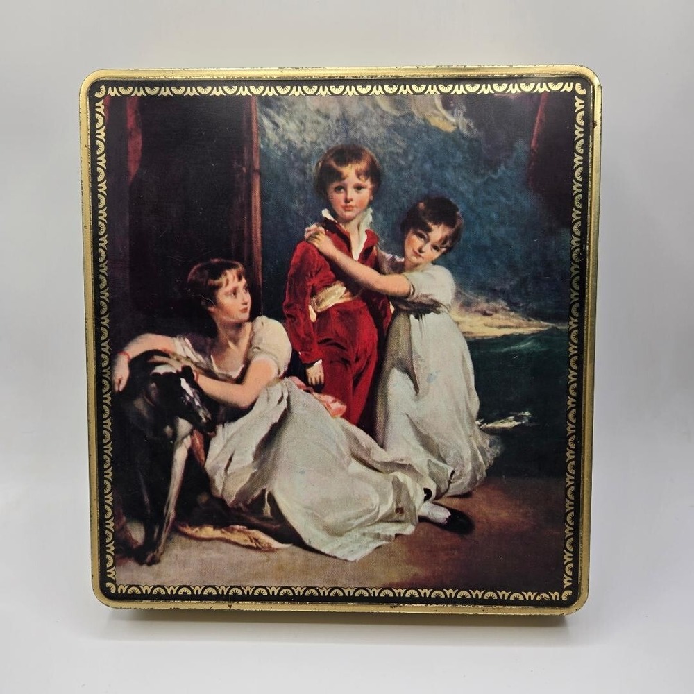 Vintage Tin w/ Famous Portrait of children of Sir Samuel Fludyer painted 1806